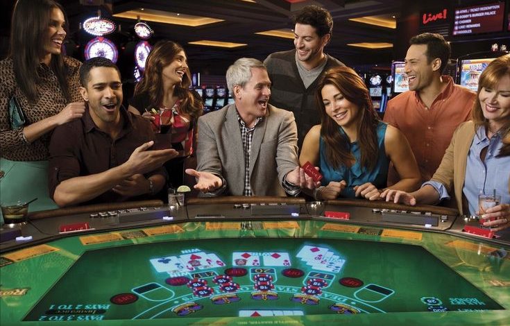 A diverse group of digital players interacting within a high-tech virtual casino environment.